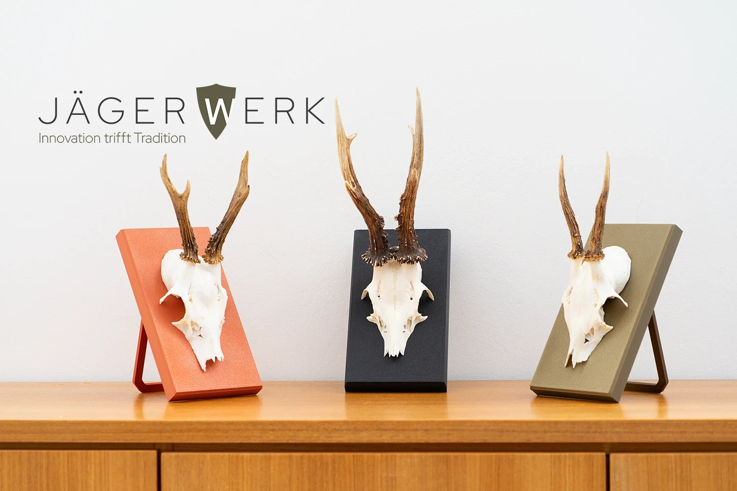 JägerWerk Trophäenbrett Rehbock Reh Geschenk Jäger